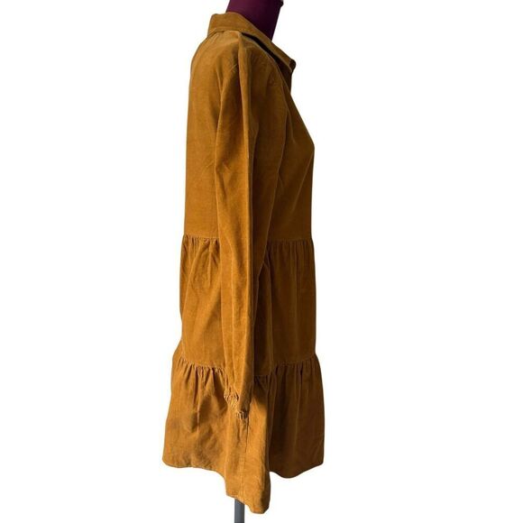 J Crew Corduroy collared mini shirt dress size 2 Brown Button Front - Picture 10 of 10
